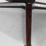 Midcentury Swivel Rocking Leather Armchair, Peem, Finland, 1970s