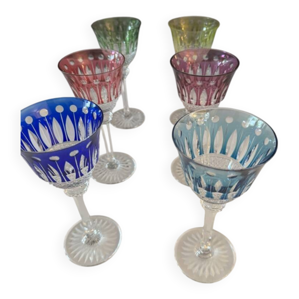 A vendre verres cristal couleur st louis modele tommy
