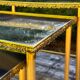 Vintage 70's nesting table in brass and mirror
