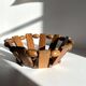 Vintage turned wooden table basket