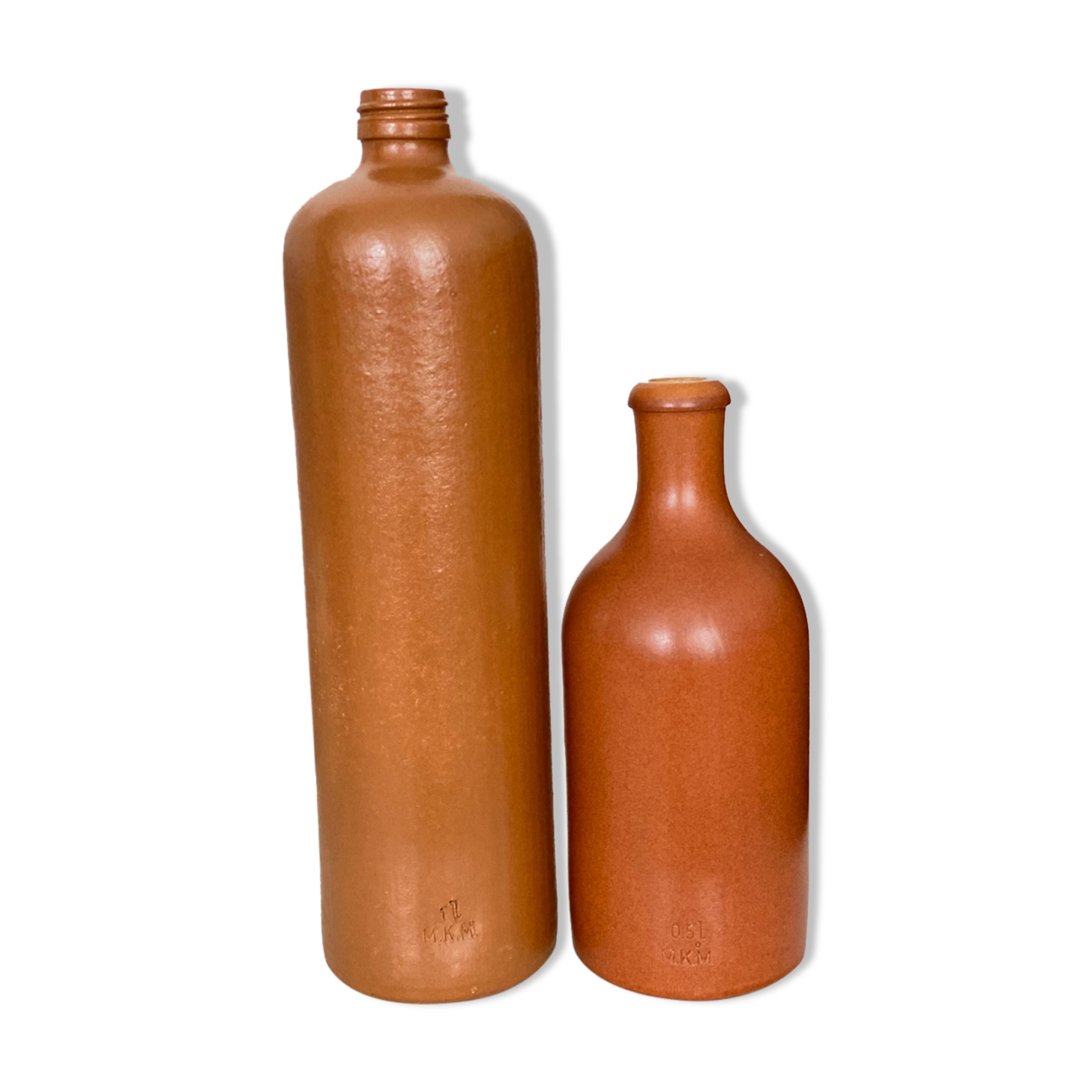 Lot de 2 bouteilles en grès