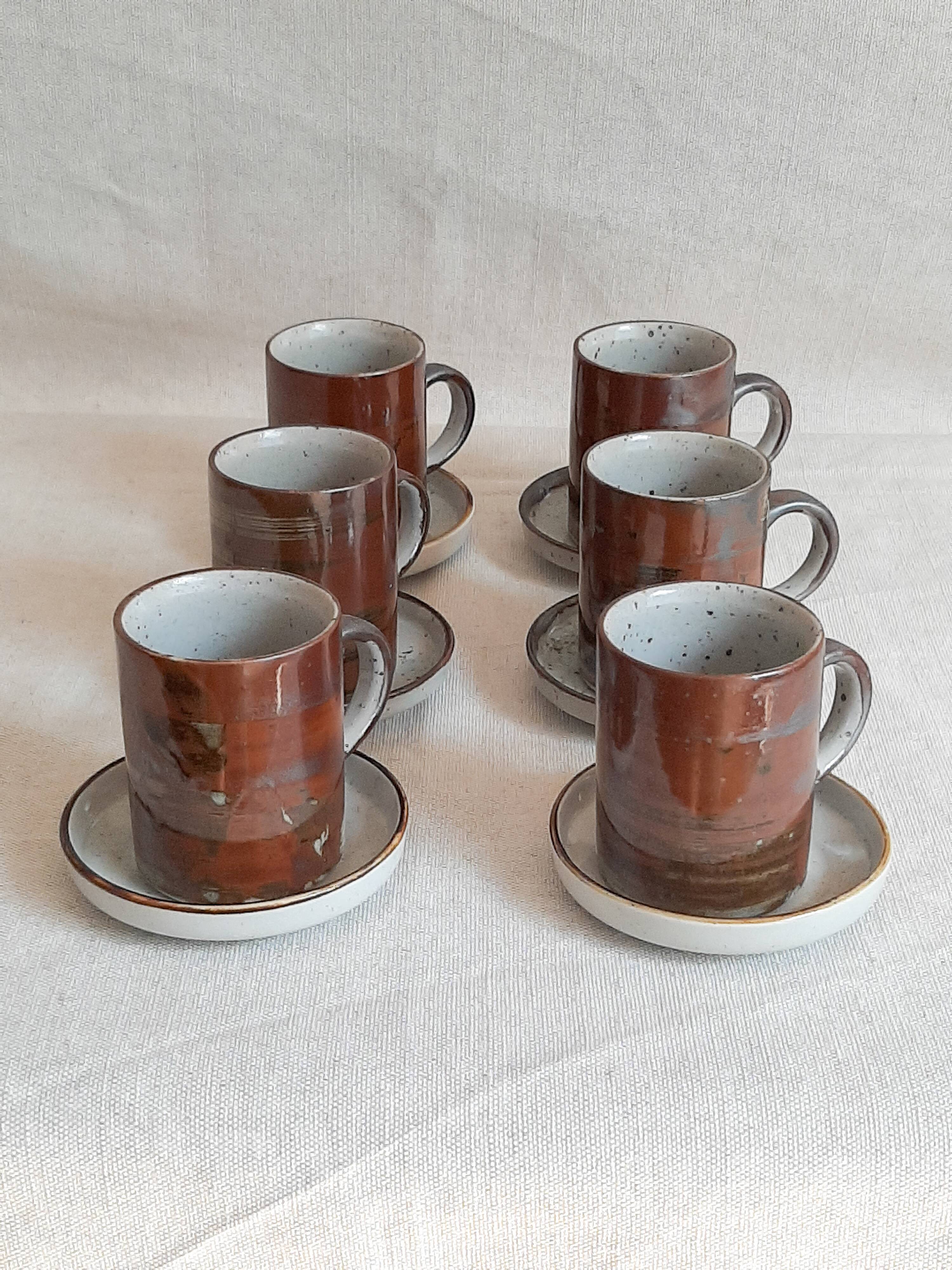 Vintage stoneware coffee mugs