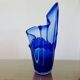 Large "handkerchief" vase in blown cobalt blue glass, 1960s.
