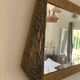 Vintage 1900 Art Nouveau beveled mirror in silver-plated gilded wood - 51 x 32 cm