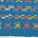 Handmade Berber-patterned blue carpet  137x72cm