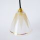 Glass pendant light with graphic patterns and textured trim, White and Gold, 195