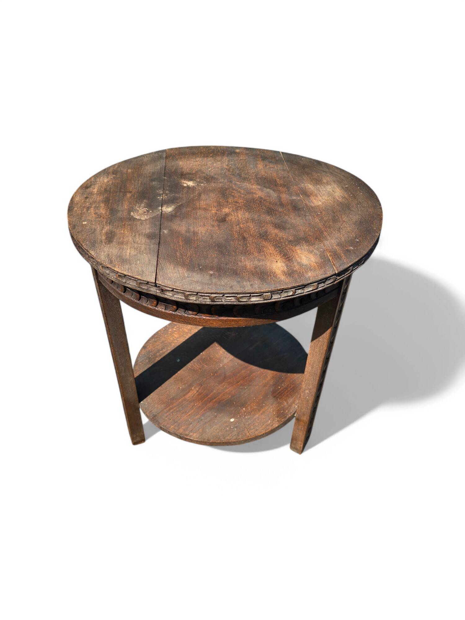 Antique side table with carved details