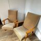 Pair of Manucere armchairs with vintage compass legs