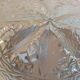 Structured glass round ceiling lamp vintage 60s-70s