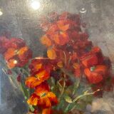 Tableau ancien, nature morte aux giroflées signée Abel Gay (1877-1961)