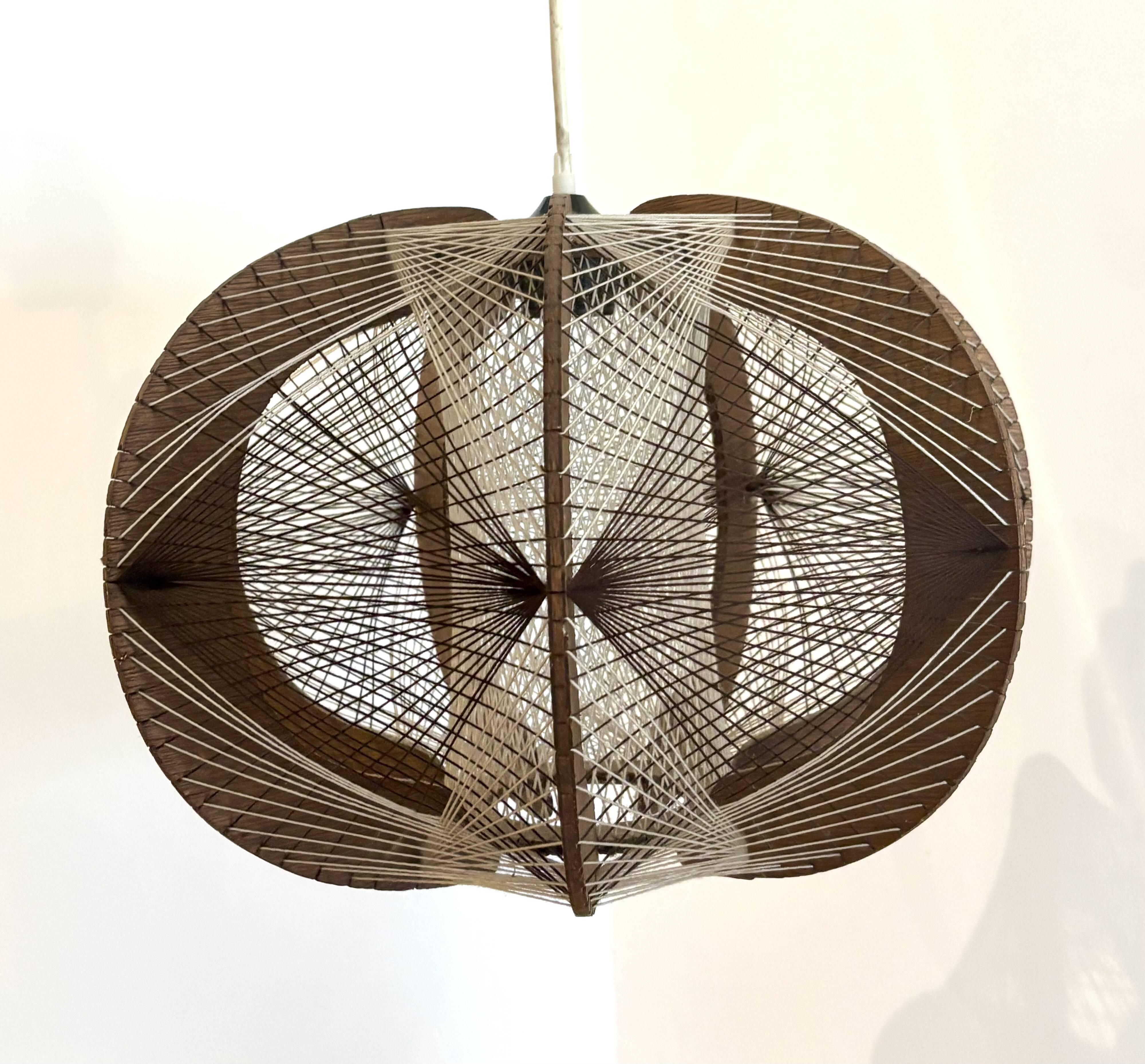 Scandinavian wooden and wire suspension