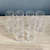 Ensemble de 10 verres gobelets baccarat modèle nancy