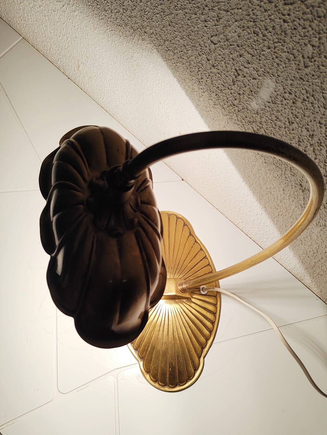 Magnificent bronze lamp by Lucas Rambouillet stone