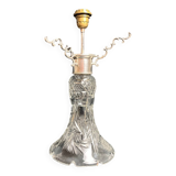 20th century crystal lamp with silver metal frame
