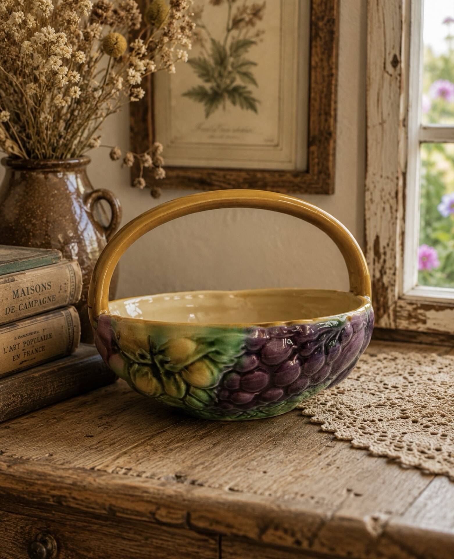 Fruit bowl in slipware – Longwy France