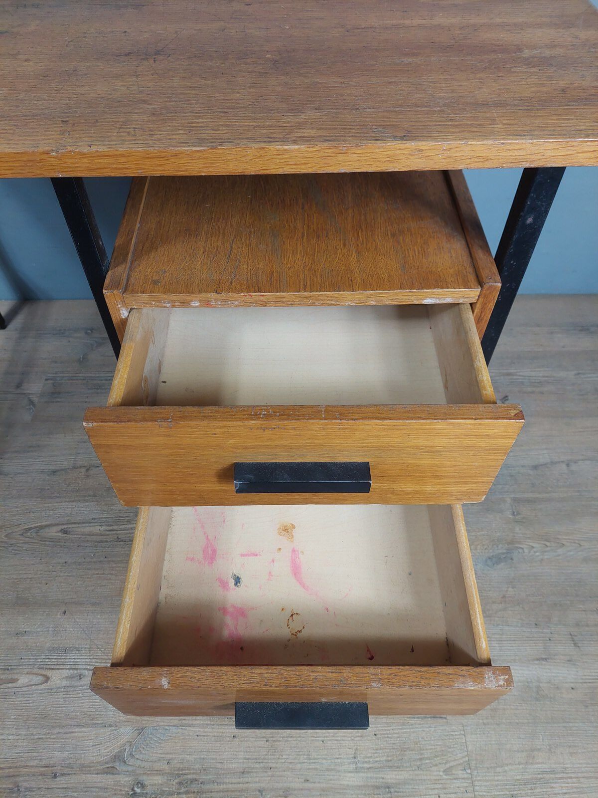 Vintage wood and iron desk