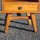 Vintage oak bedside table with splayed legs