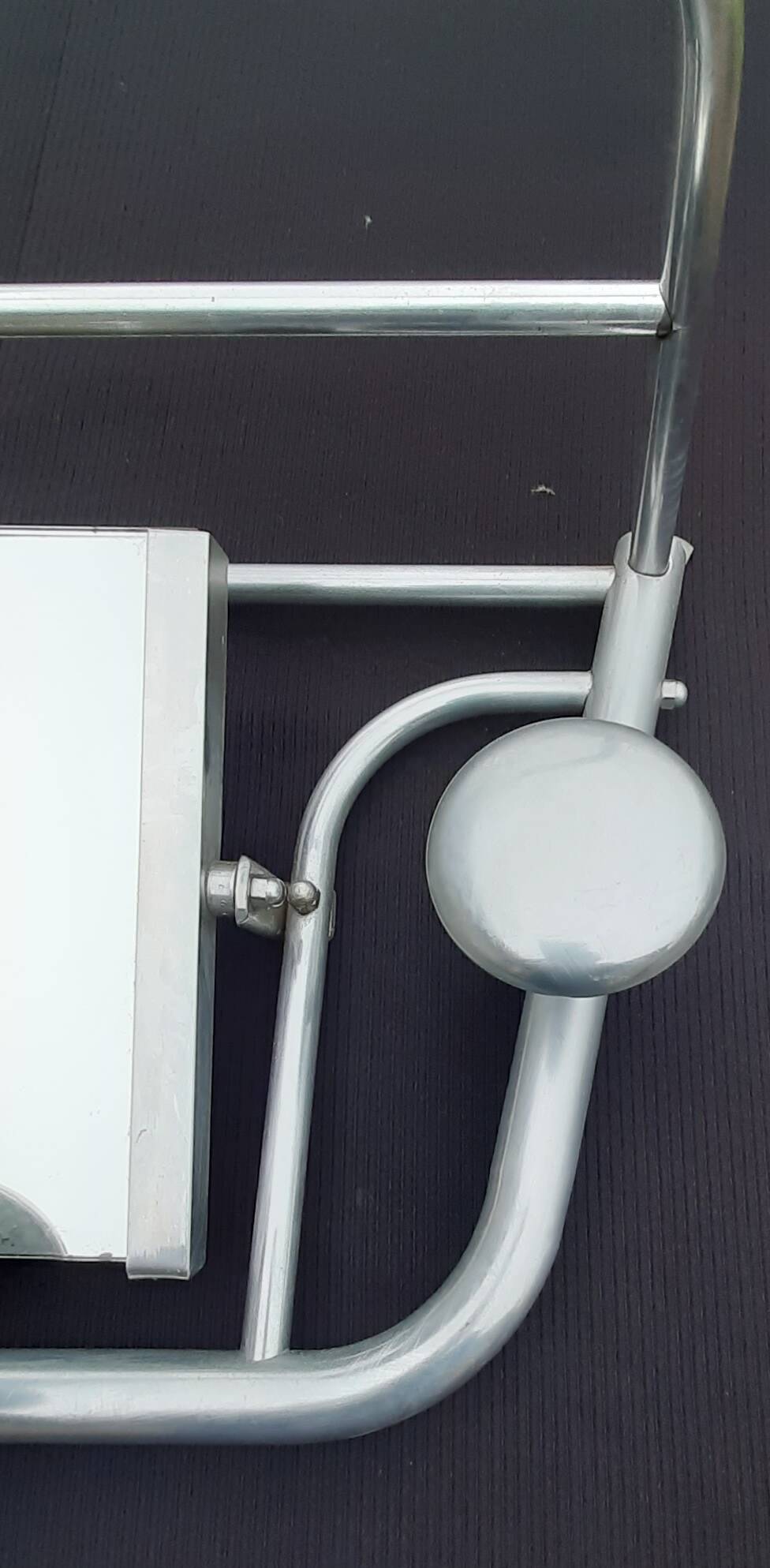 Vintage aluminum swivel mirror wall coat rack