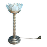 Bedside lamp flower lotus mother-of-pearl base brass