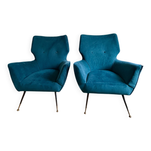 Paire de fauteuils vintage - velours