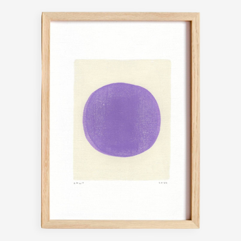 Abstract painting on paper - Neo - lilac - signed Eawy