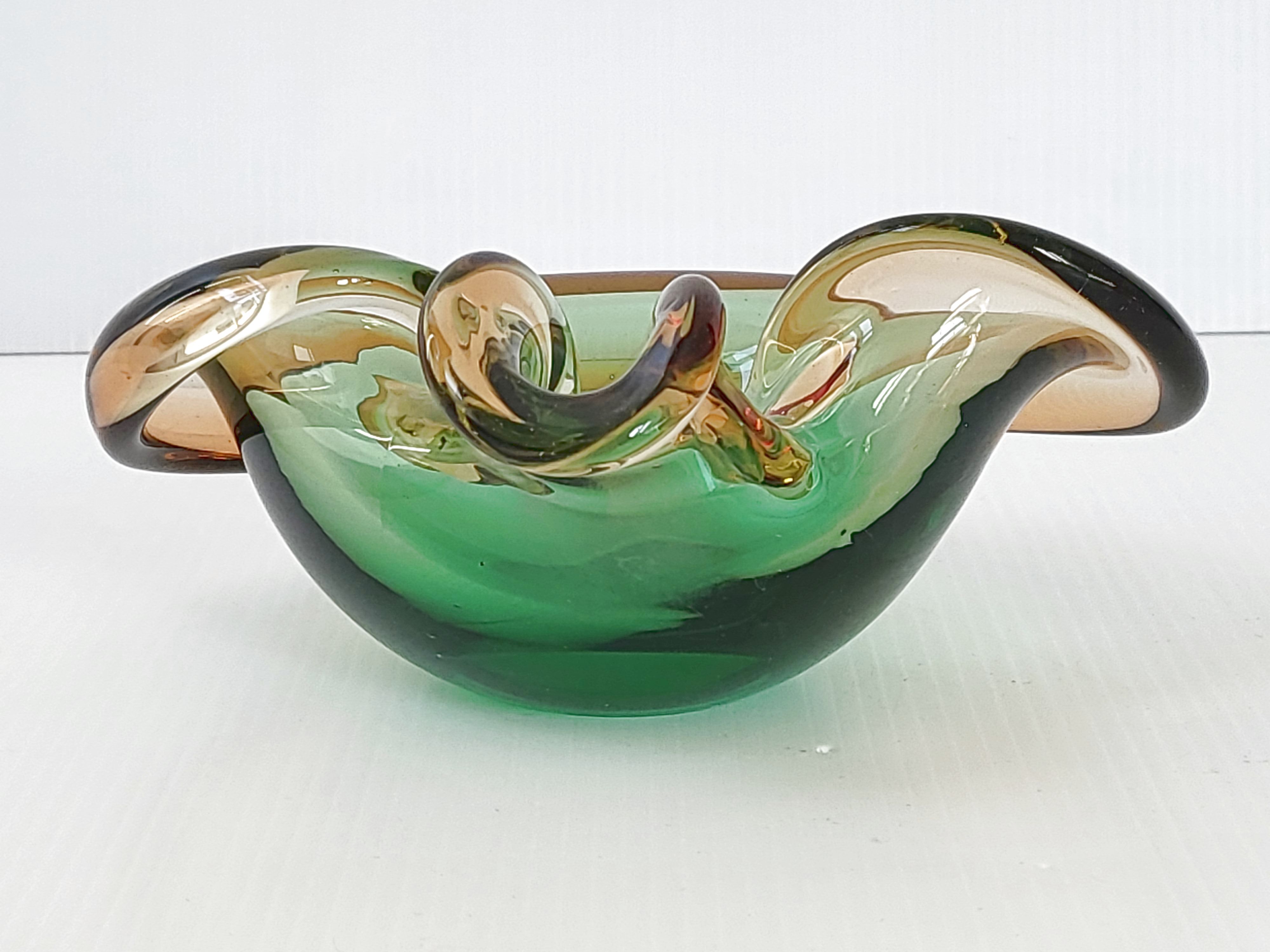 Vintage murano glass pouch tray 1960