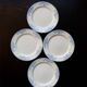 4 vintage ceramic dessert plates - Blue rim and floral pattern