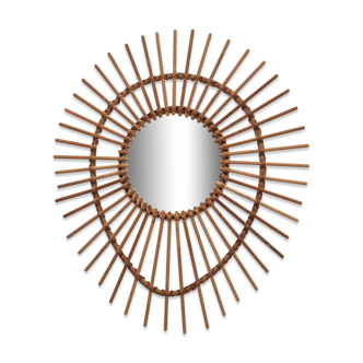 Comet mirror in rattan 73x63cm