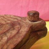 Rare folk art large old salt box carved wood