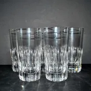 Baccarat lot of 5 Rotary glasses whisky long drink cut crystal signed