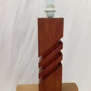 1970s lamp, solid mahogany, graphic design
