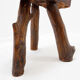 Rustic brutalist tripod stool in wood - Natural shape - 1950s/60s