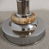 Living lamp in onyx and chromed metal from the 60s/70s