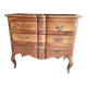 Commode 3 tiroirs arbalette Louis XV en noyer de 1960