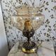 Pair of Italian bedside lamps by Targetti – Amber Glass and Brass