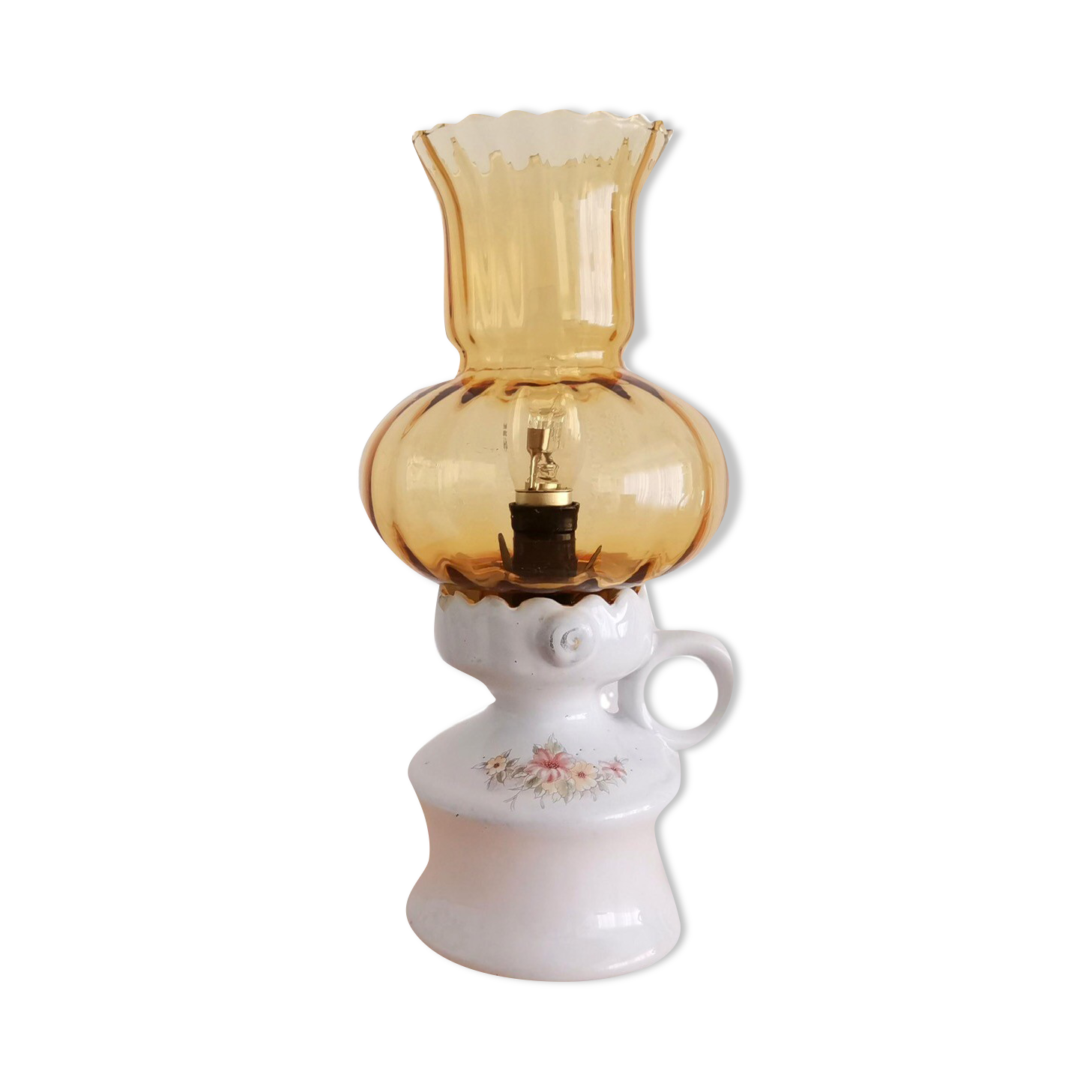 Vintage 1950s ceramic table lantern lamp