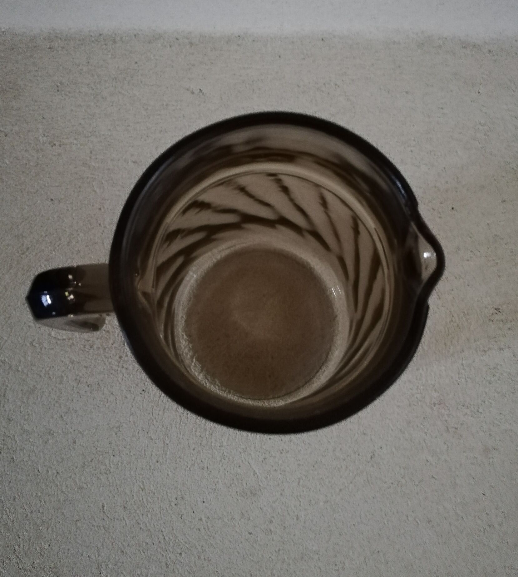 Smoked glass orange pitcher