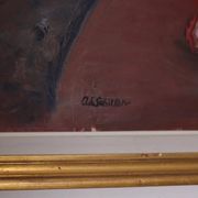 Huile sur toile originale suédoise – « Roses blanches » par Aina Schiller, Arvika