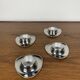 Set of 4 stainless steel egg cups Mark Tischfein, Germany, 1970