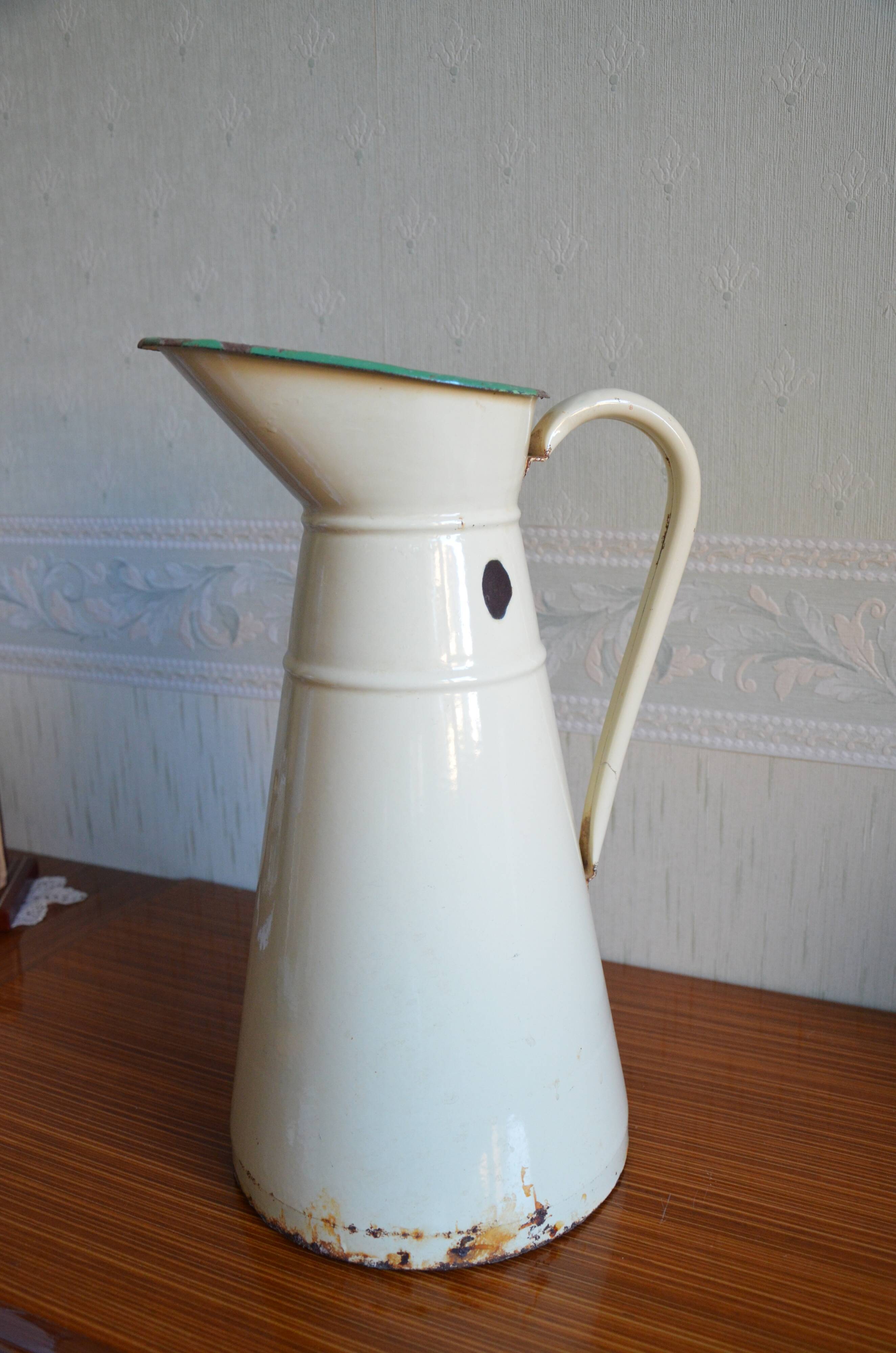 Vintage cream enamelled broc
