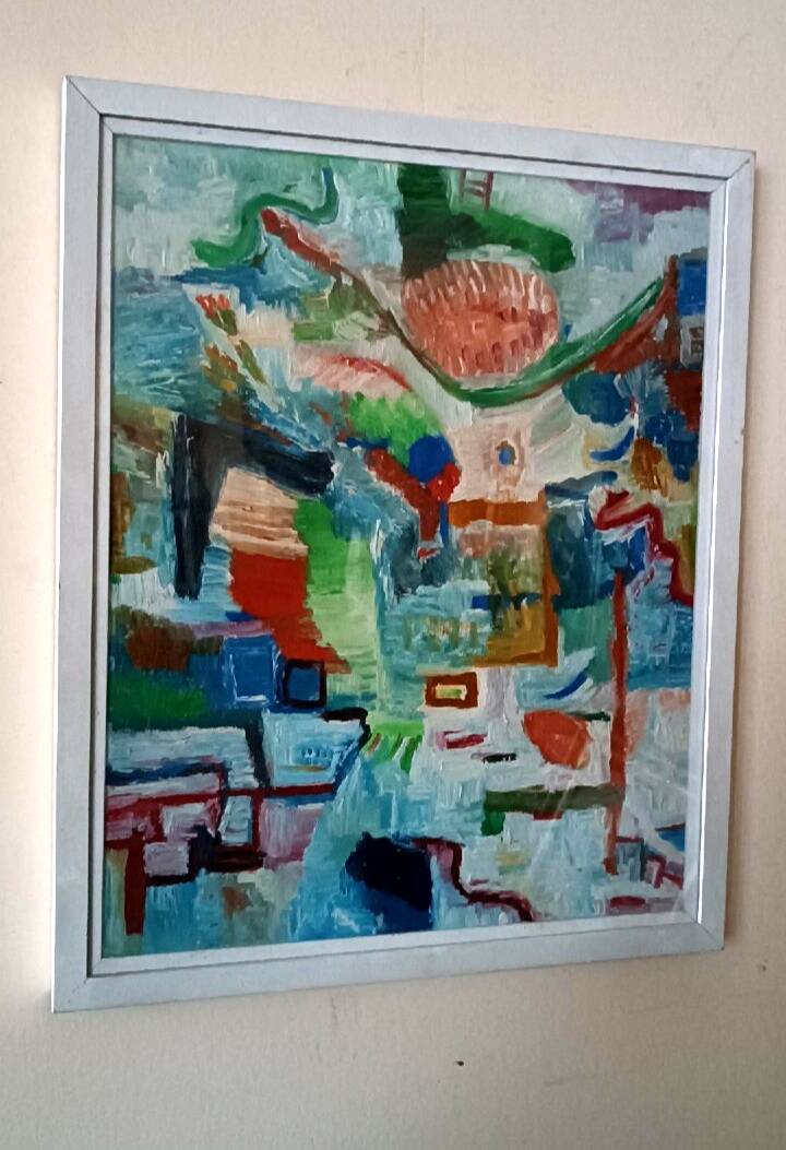 Abstract oil painting on canvas