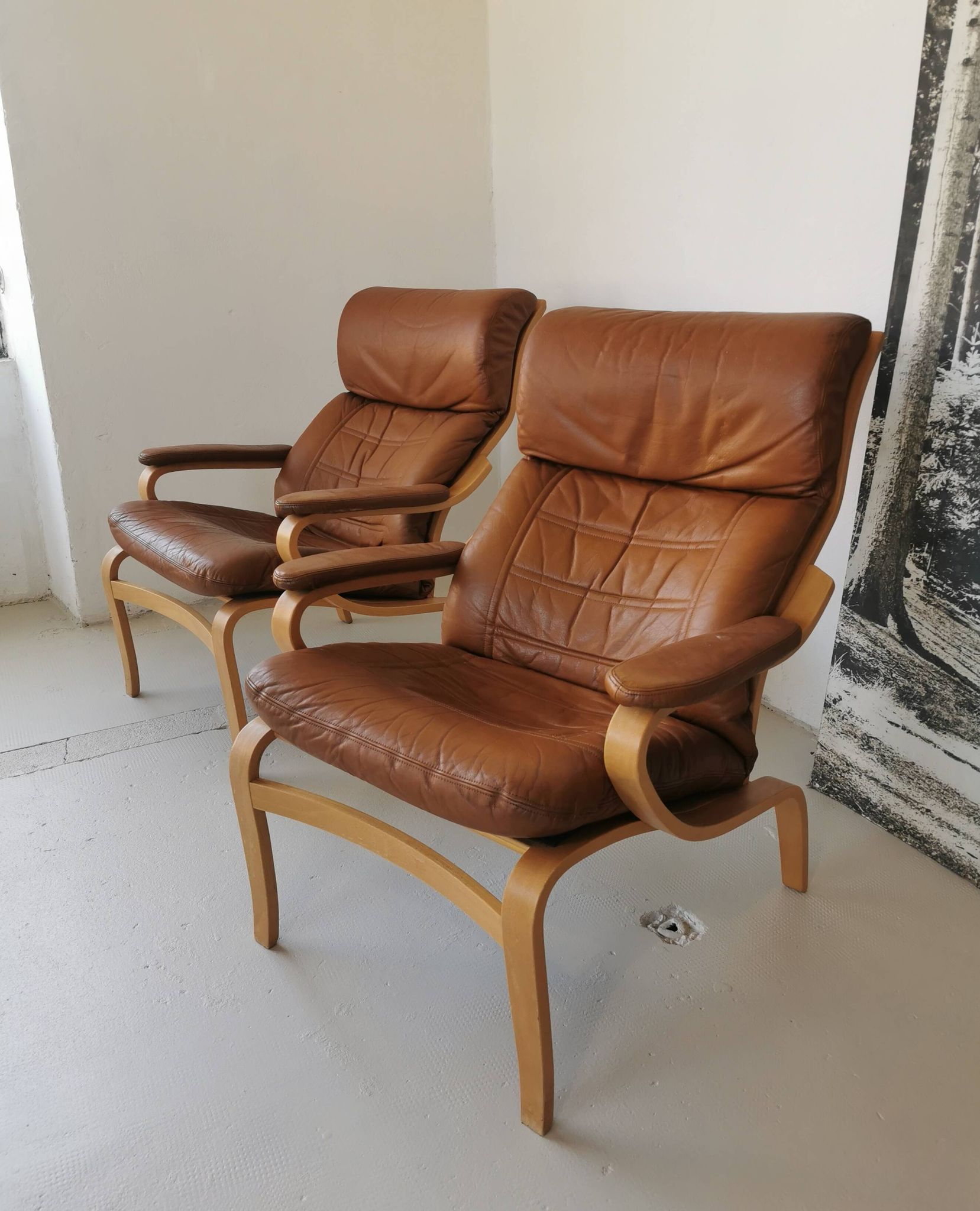 Paire de fauteuils scandinaves vintage