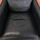 Fauteuil Art Déco en cuir noir et bois