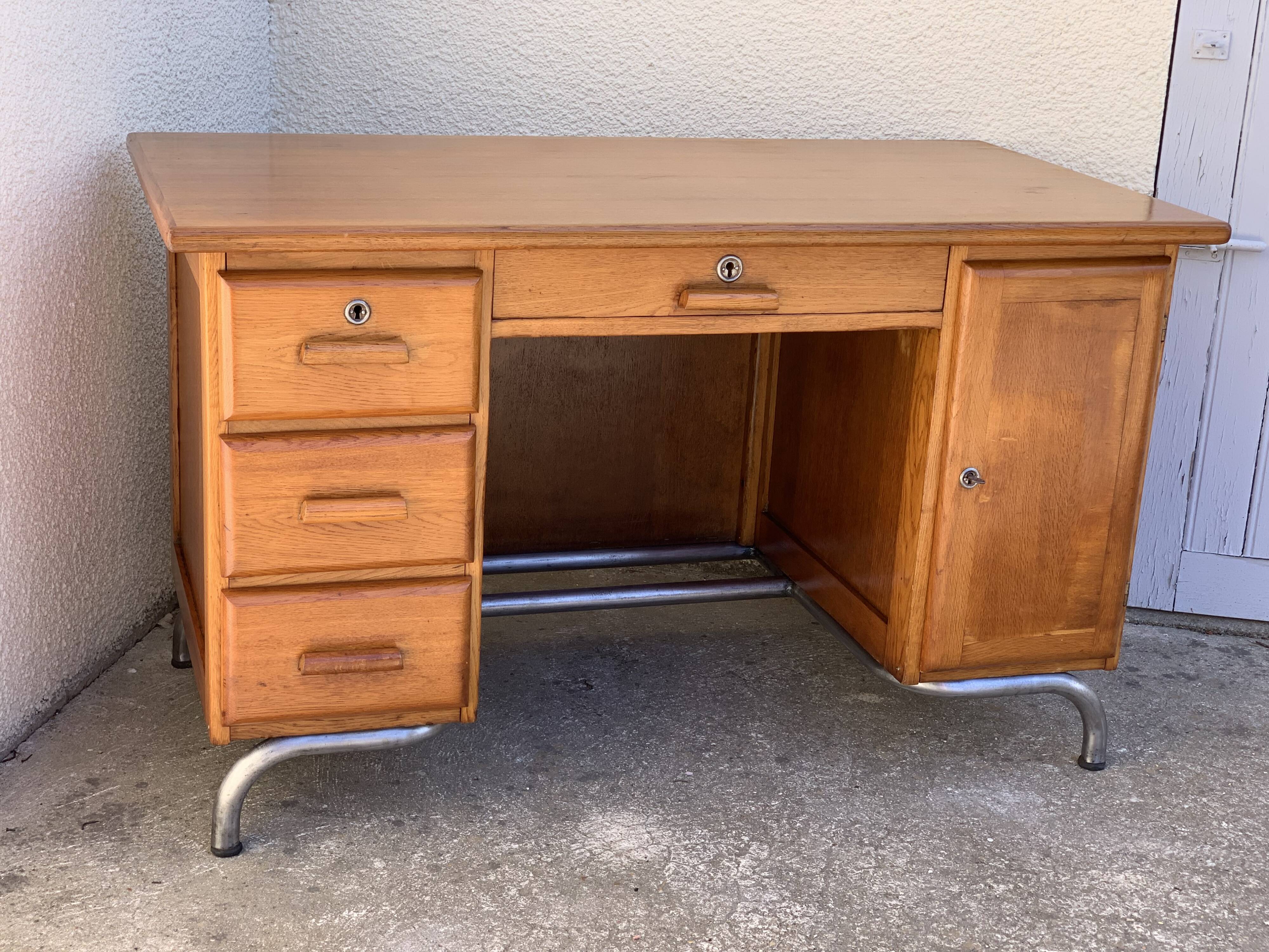 Office schoolmaster 1950 solid oak