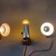 Series of 3 Targetti Sankey 1970 chrome wall lights.