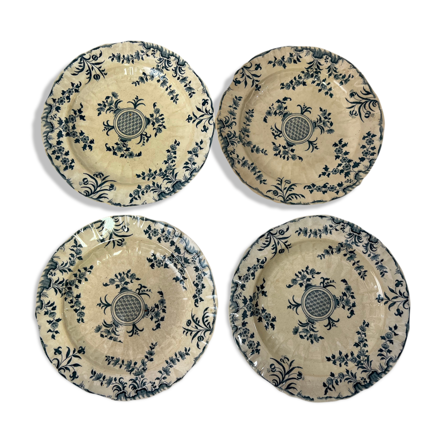 4 flat plates Minton Montrose XIXth