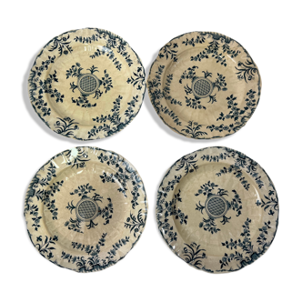 4 assiettes plates Minton Montrose XIXeme