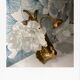 Vintage peacock bronze and pink wall light in glass paste