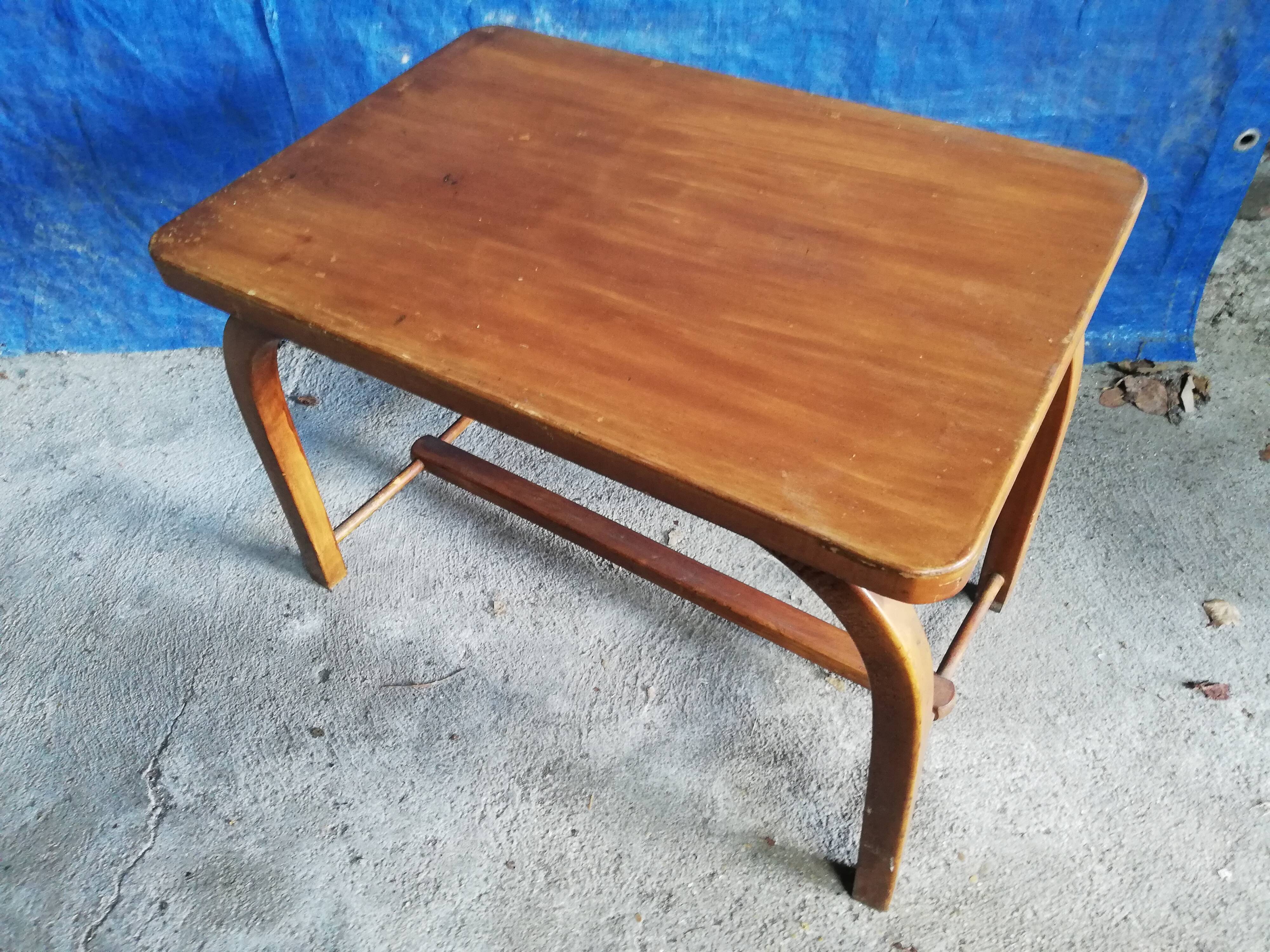 Table d'appoint bois courbé vintage