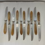 10 antique horn and steel knives